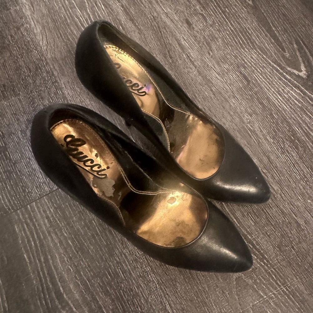 Gucci Black Leather Heels